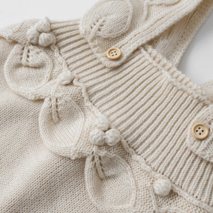 花の実ニットサロペットロンパース