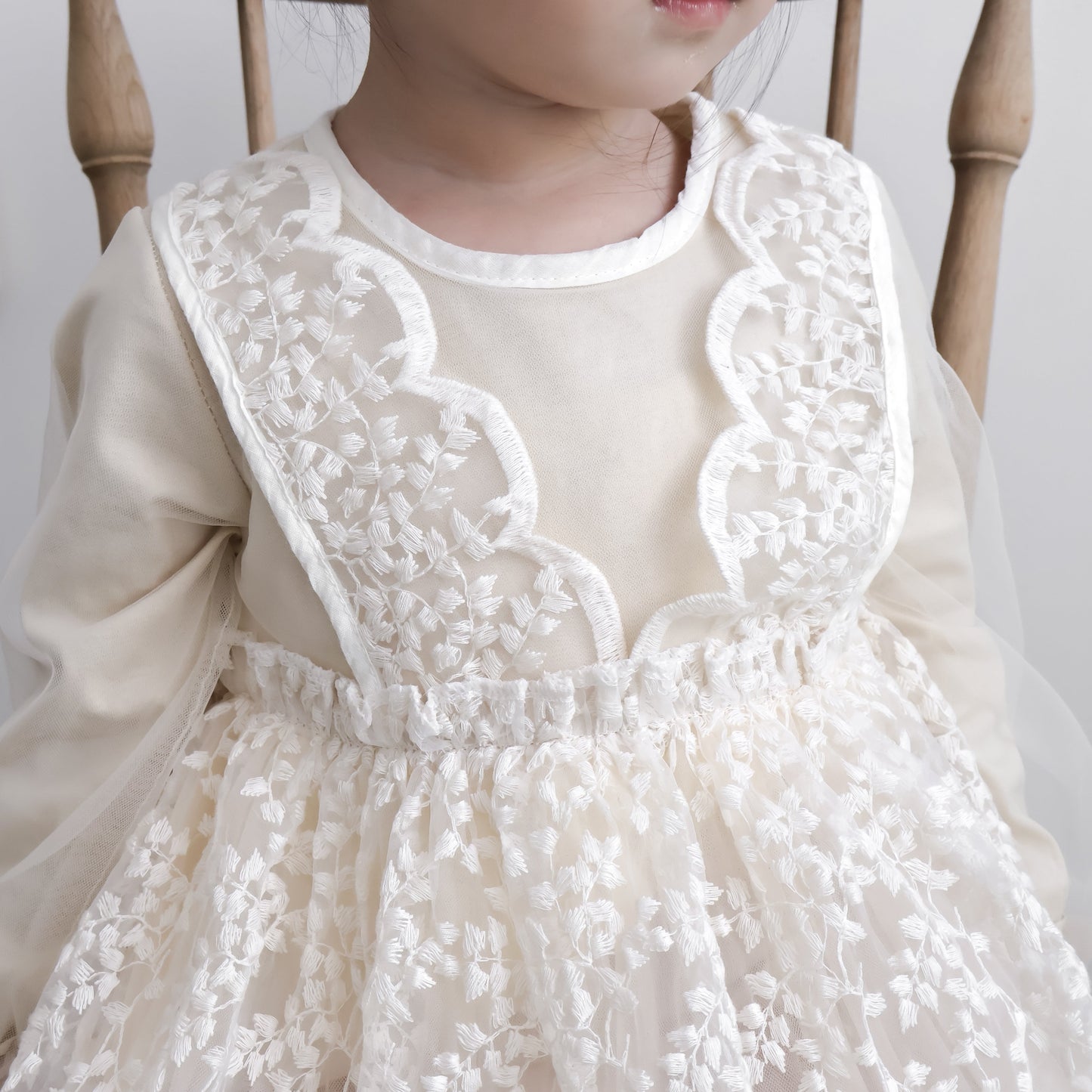 フリルレースチュールワンピース