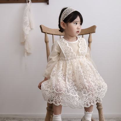 フリルレースチュールワンピース