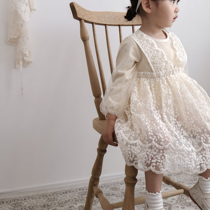 フリルレースチュールワンピース