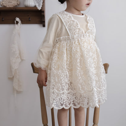 フリルレースチュールワンピース