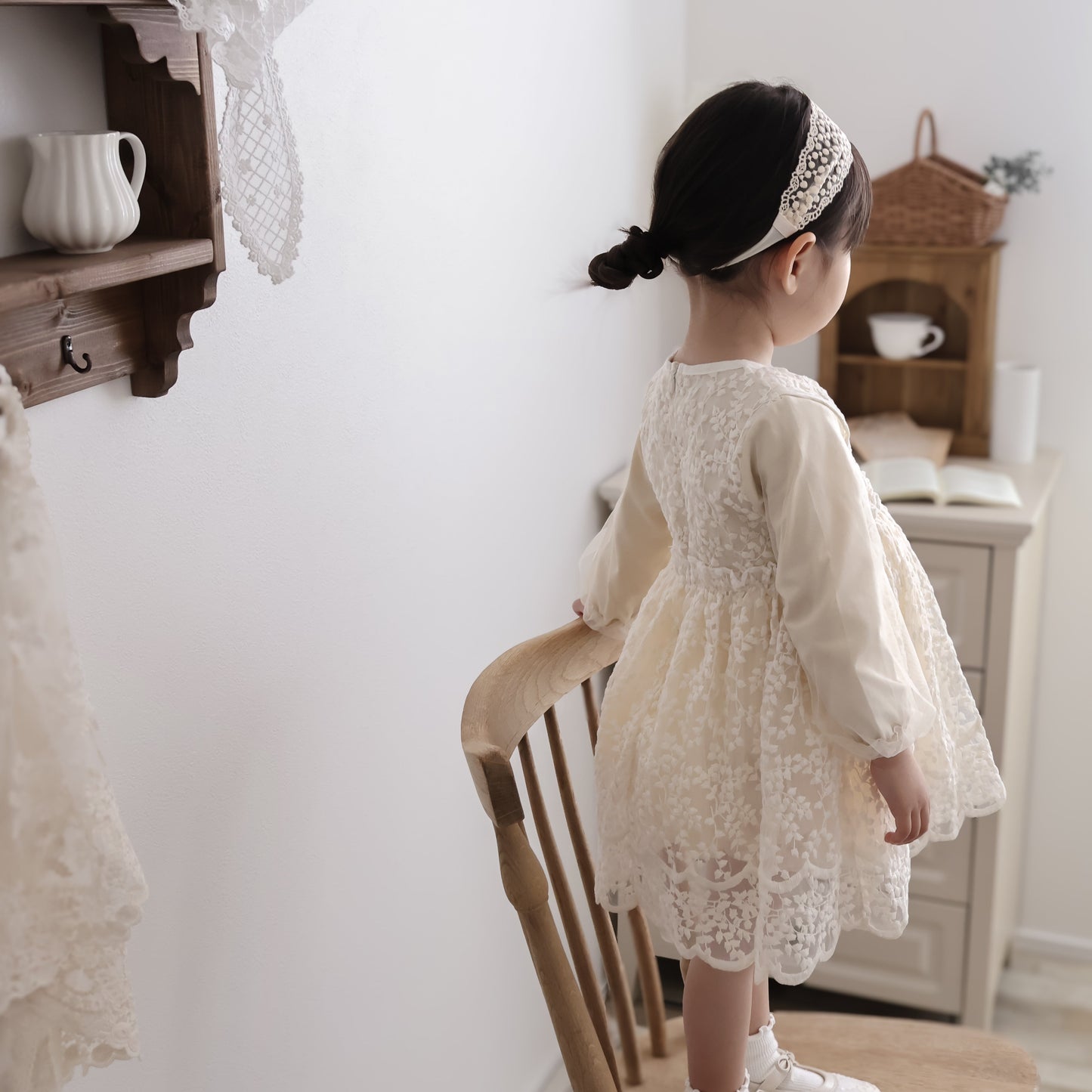 フリルレースチュールワンピース