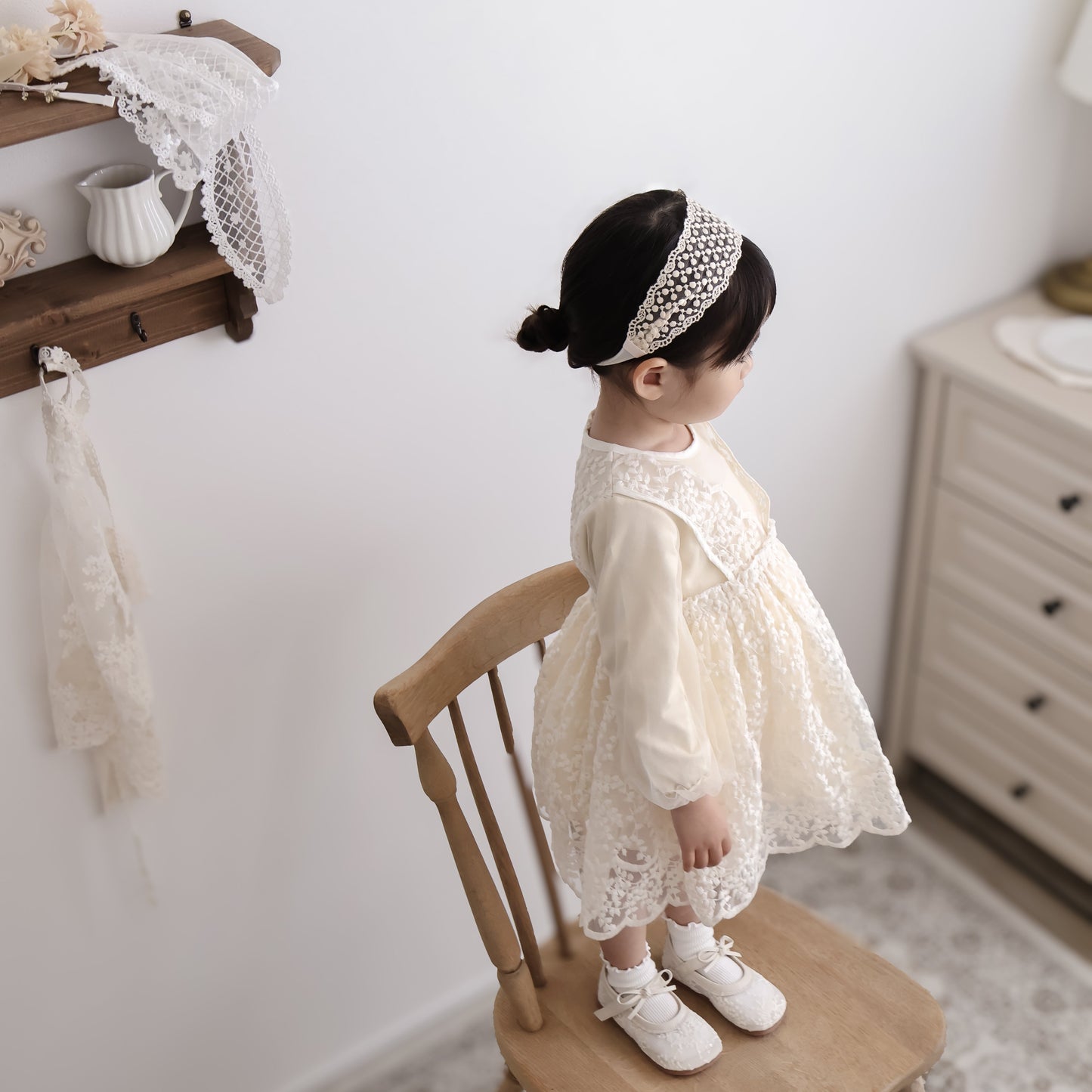 フリルレースチュールワンピース