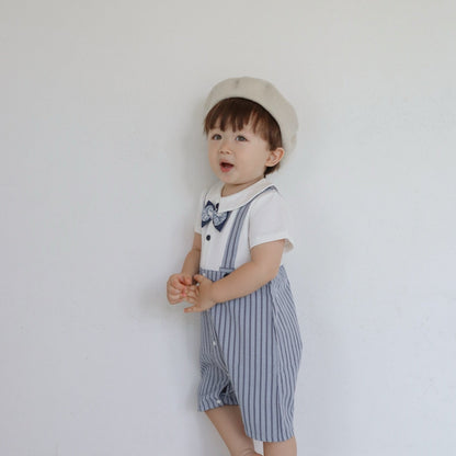 サロペットデザインロンパース