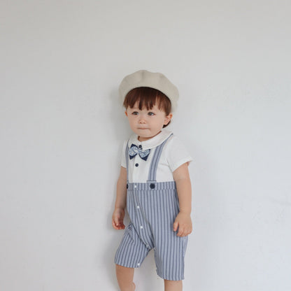 サロペットデザインロンパース