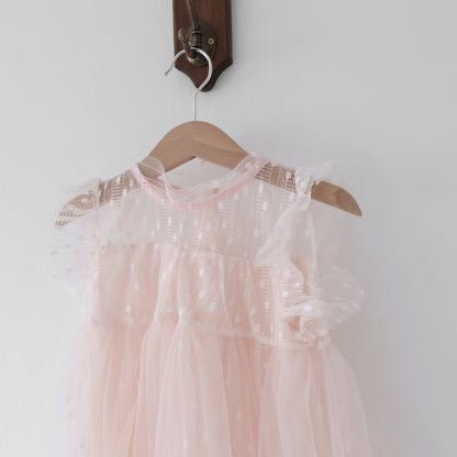 【再入荷】スカラップスリーブドレス2color