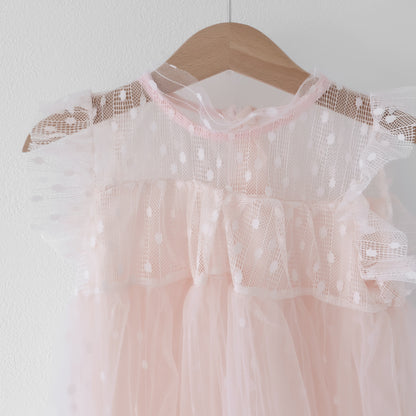 【再入荷】スカラップスリーブドレス2color