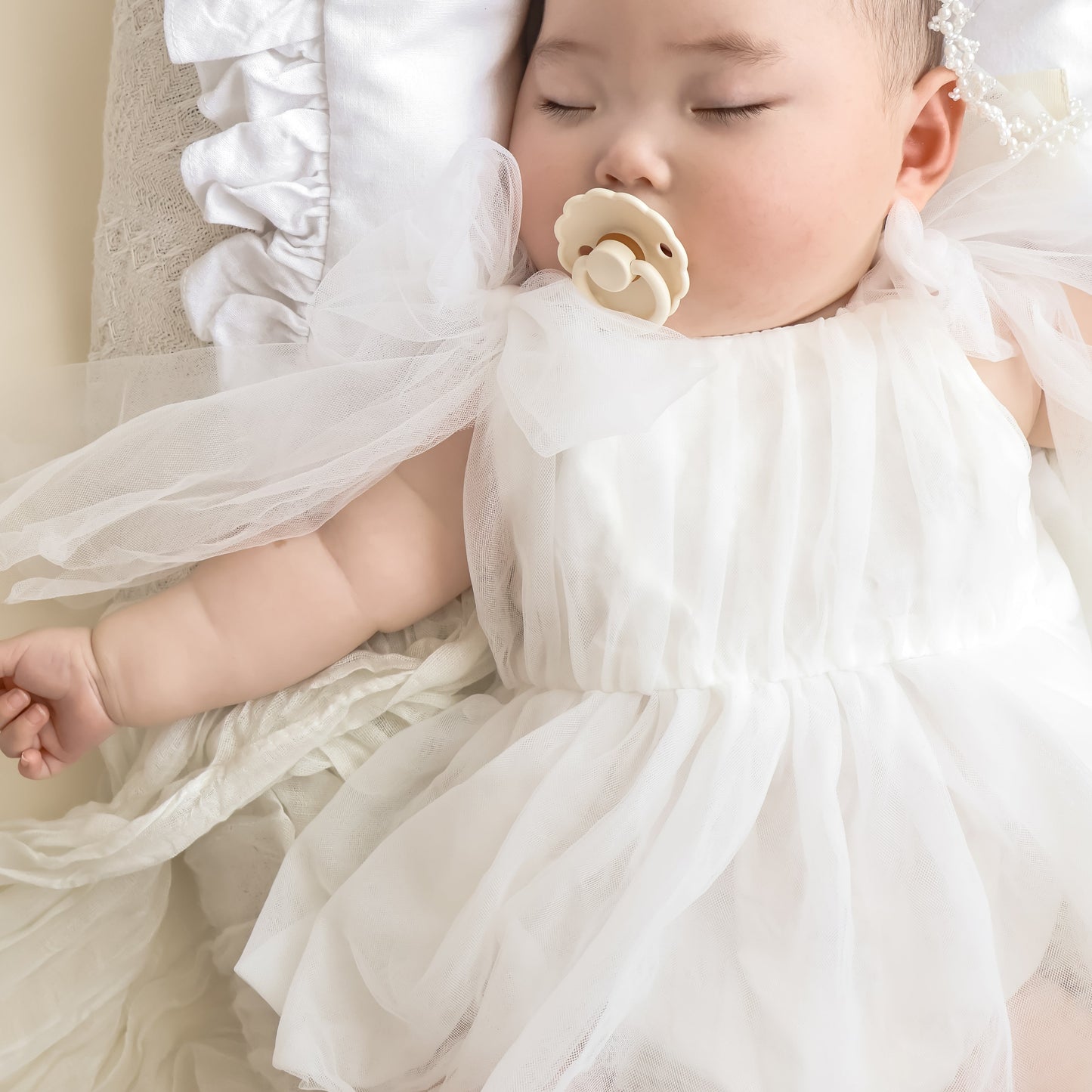 【再入荷】フェミニンチュールドレスロンパース2color