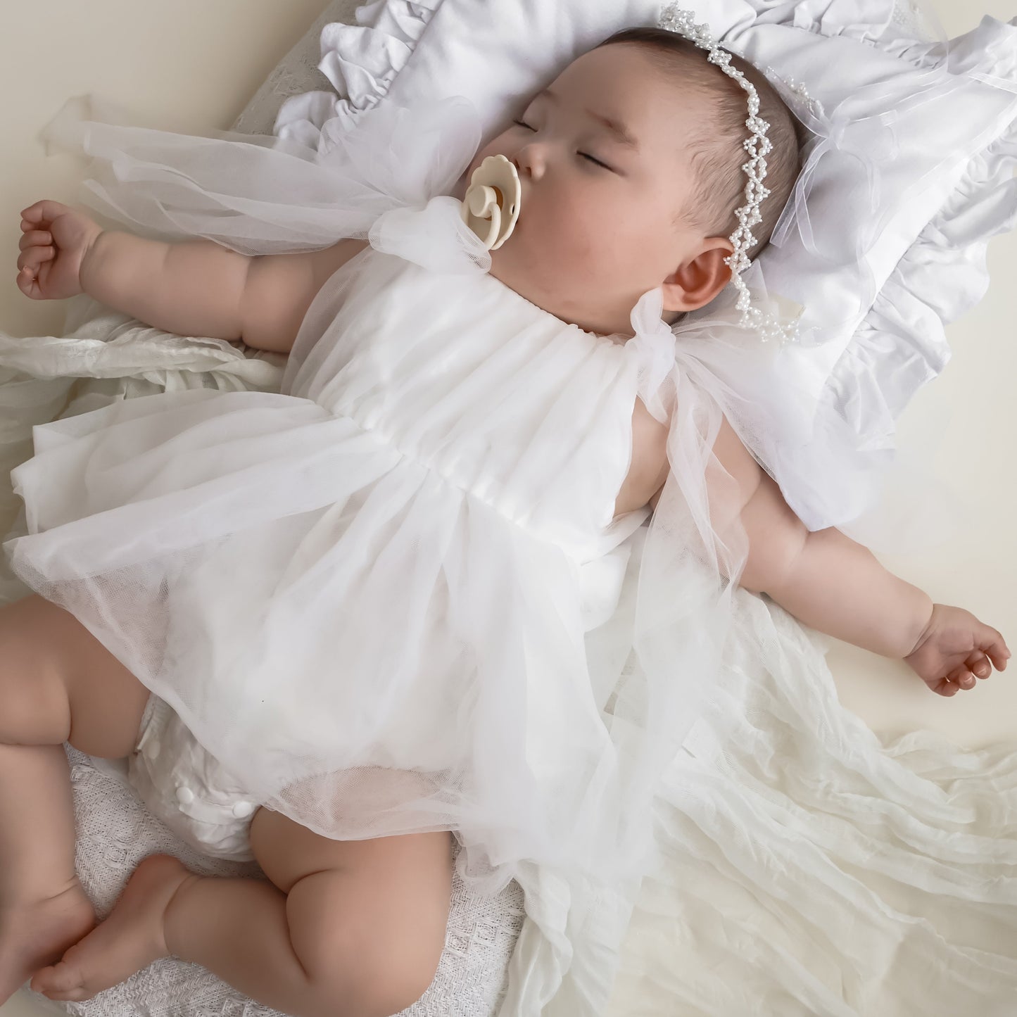 【再入荷】フェミニンチュールドレスロンパース2color