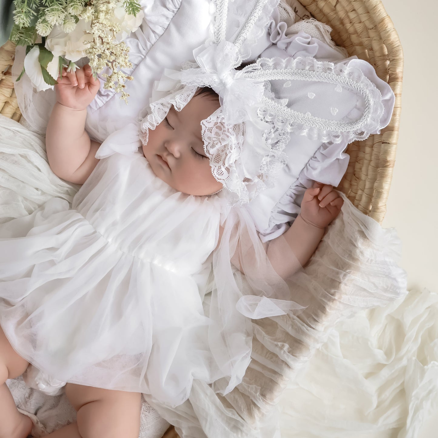 【再入荷】フェミニンチュールドレスロンパース2color