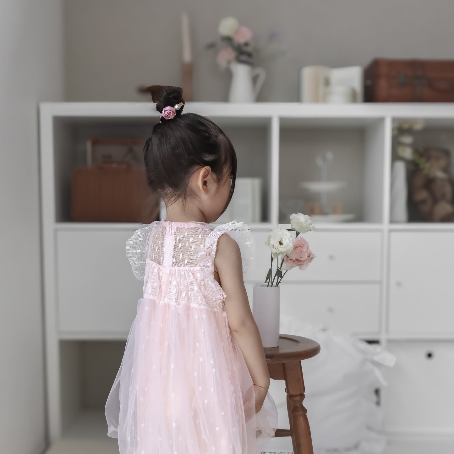 【再入荷】スカラップスリーブドレス2color