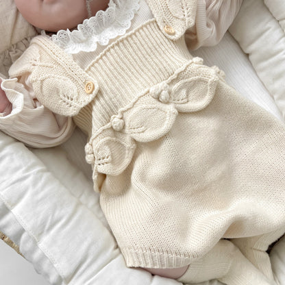 花の実ニットサロペットロンパース