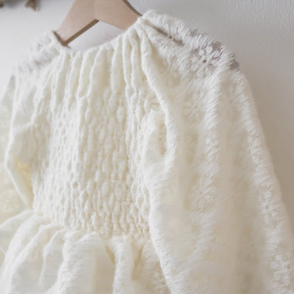 シャーリングダブルフリルドレス