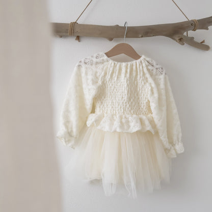 シャーリングダブルフリルドレス