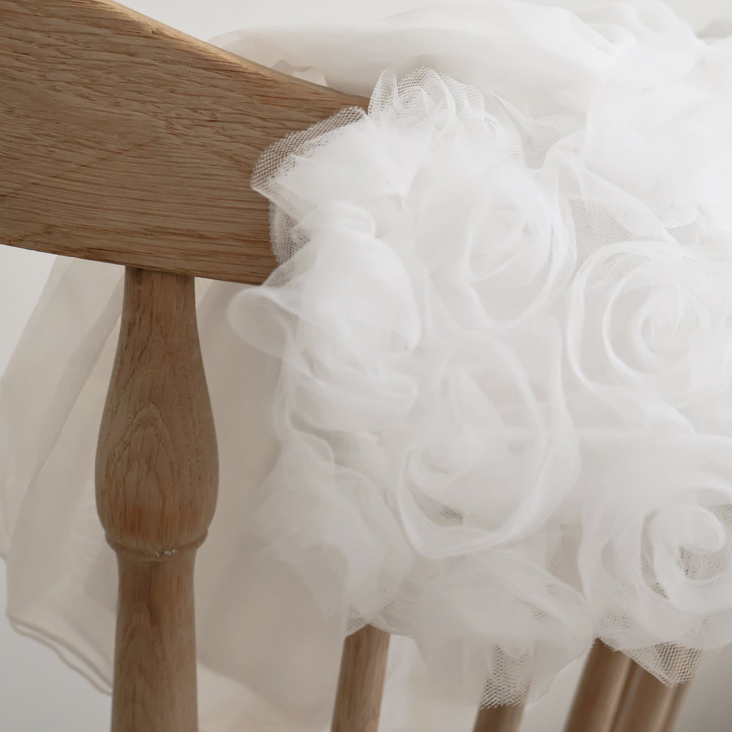 ホワイトローズチュール切り替えワンピース