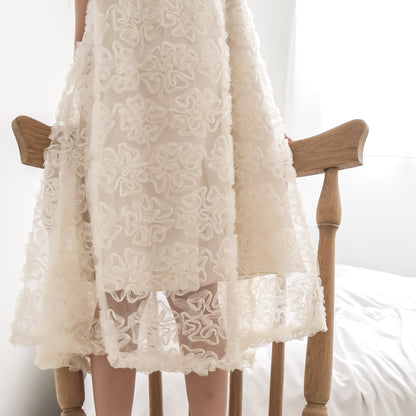 ふわふわフラワーチュールドレス