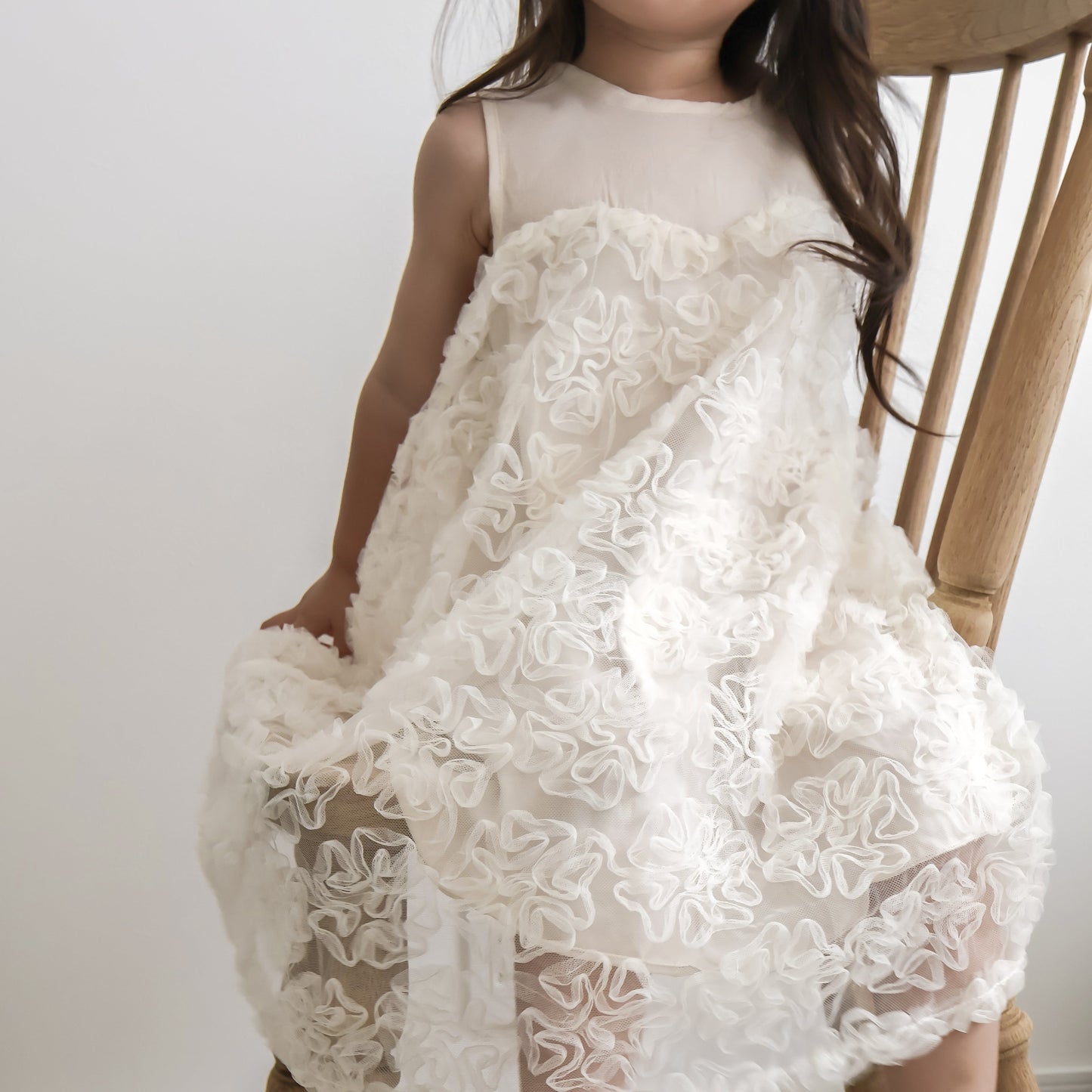 ふわふわフラワーチュールドレス