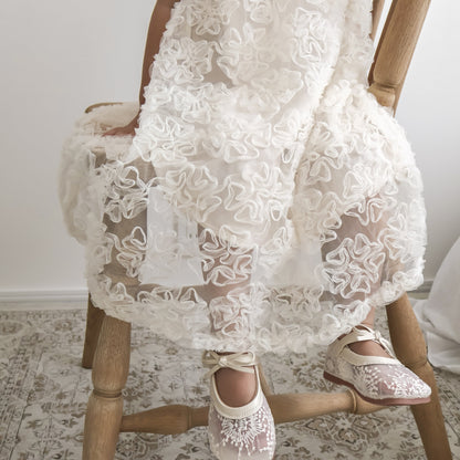 ふわふわフラワーチュールドレス