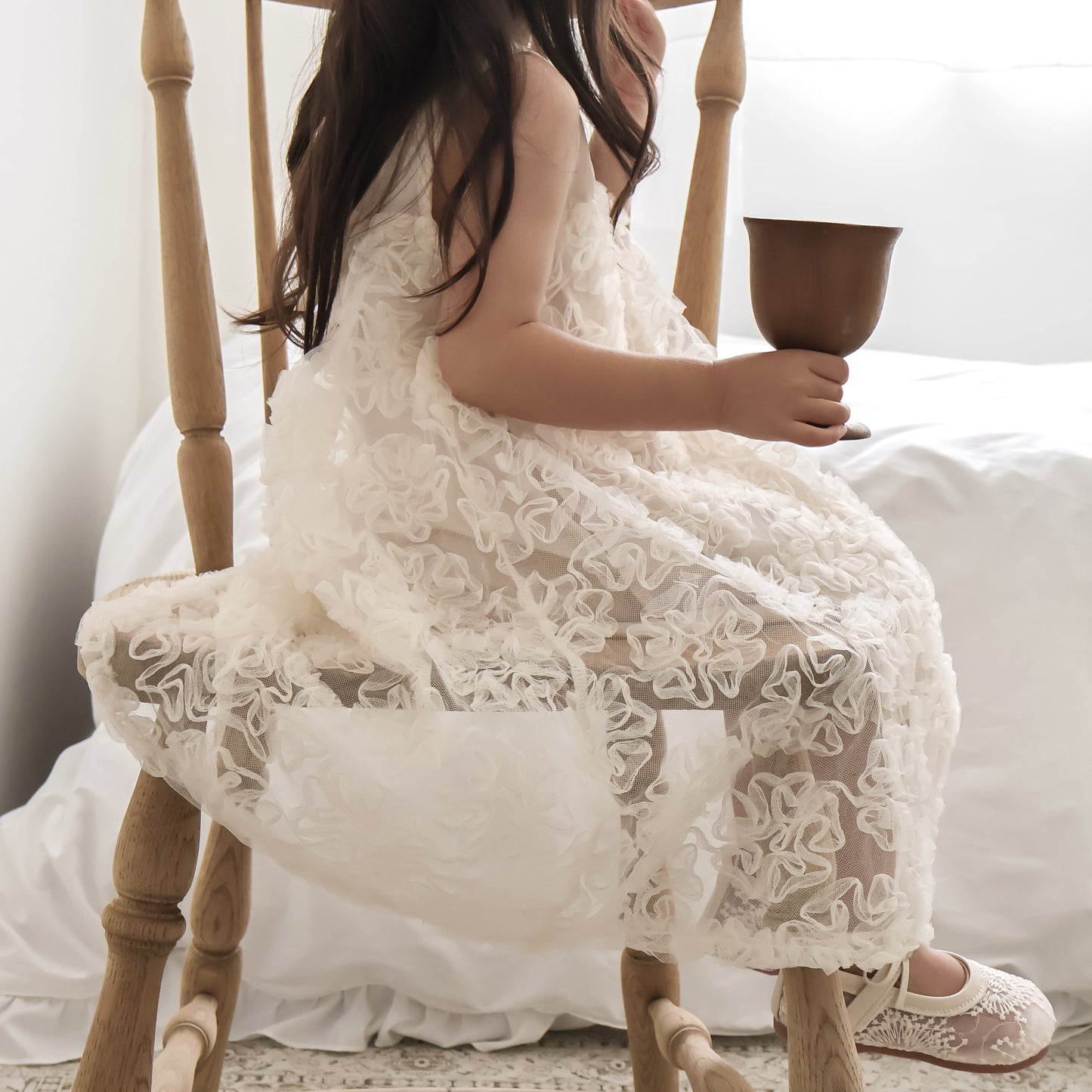 ふわふわフラワーチュールドレス