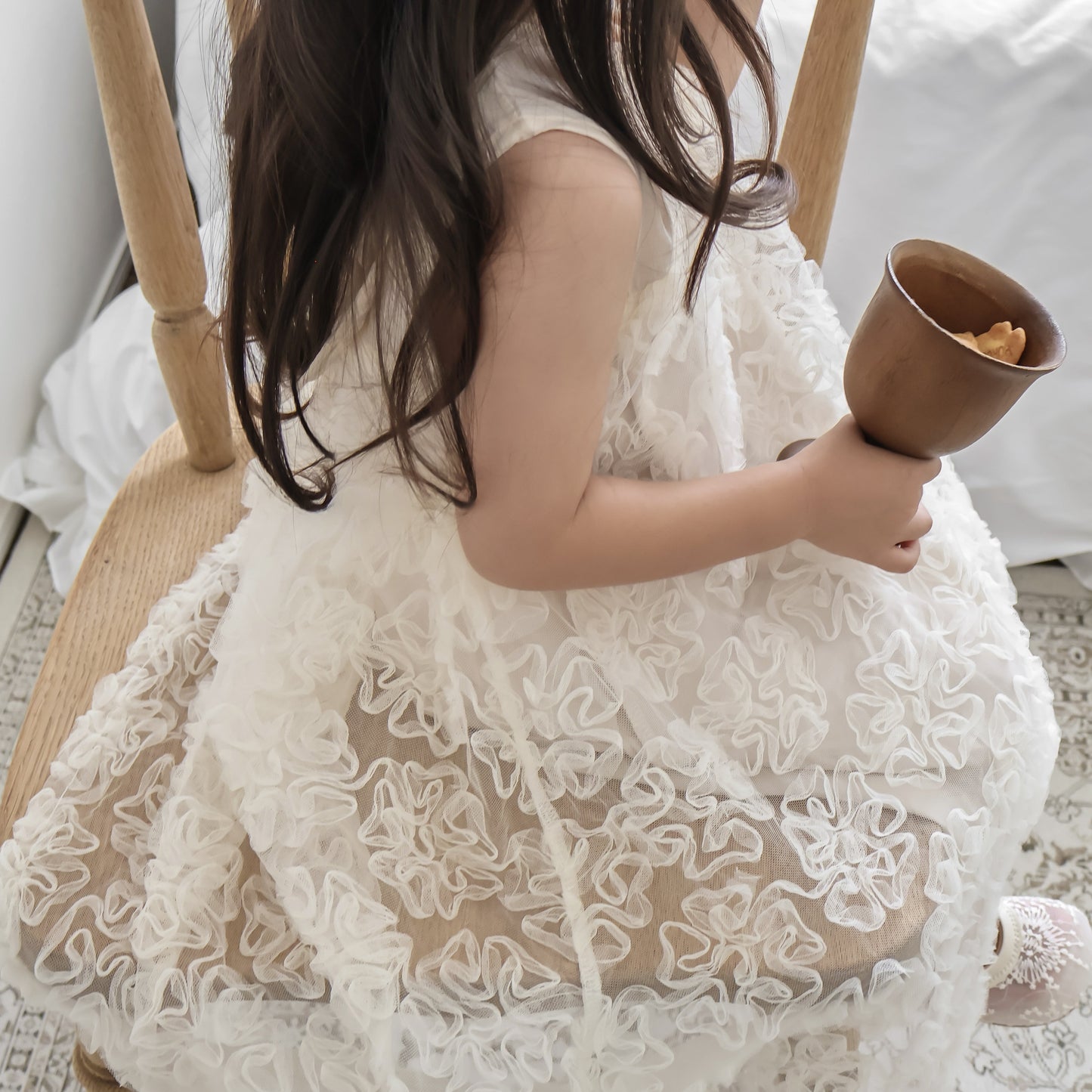 ふわふわフラワーチュールドレス