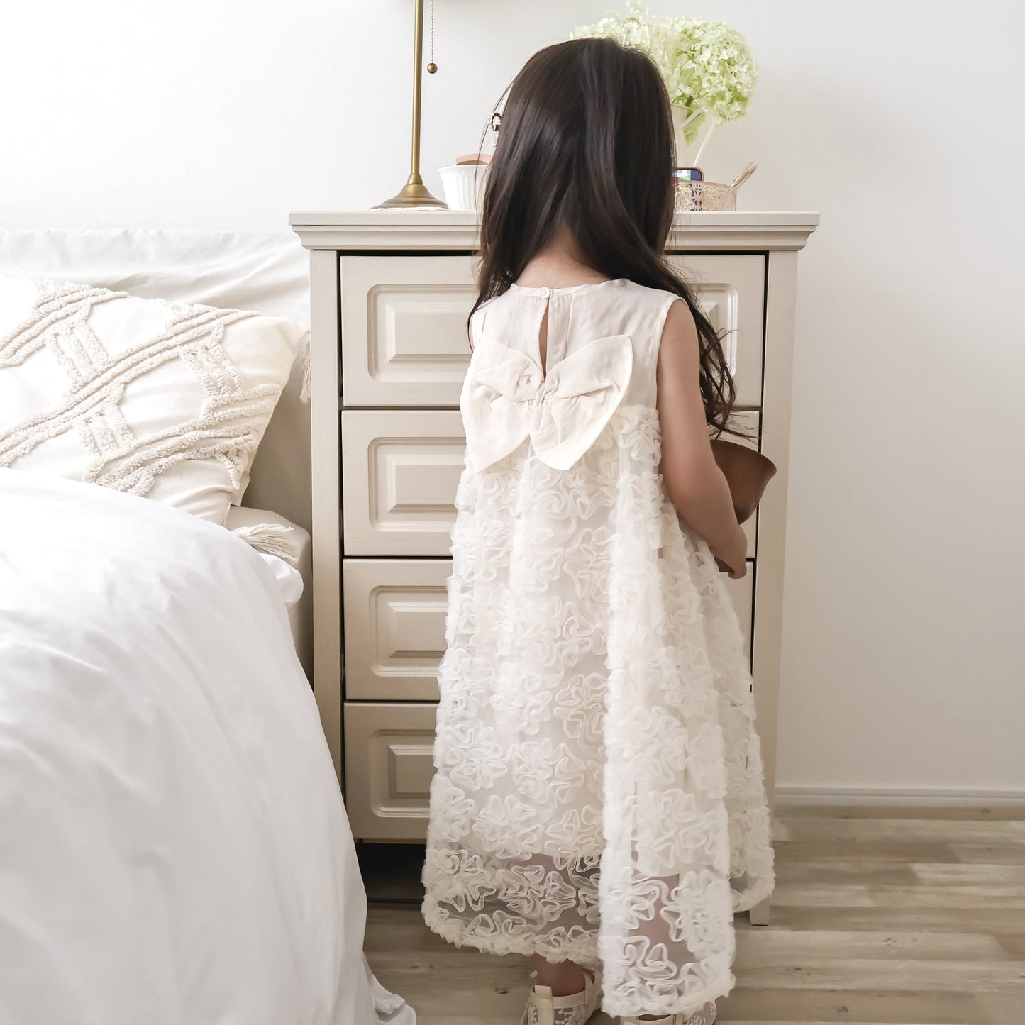 ふわふわフラワーチュールドレス