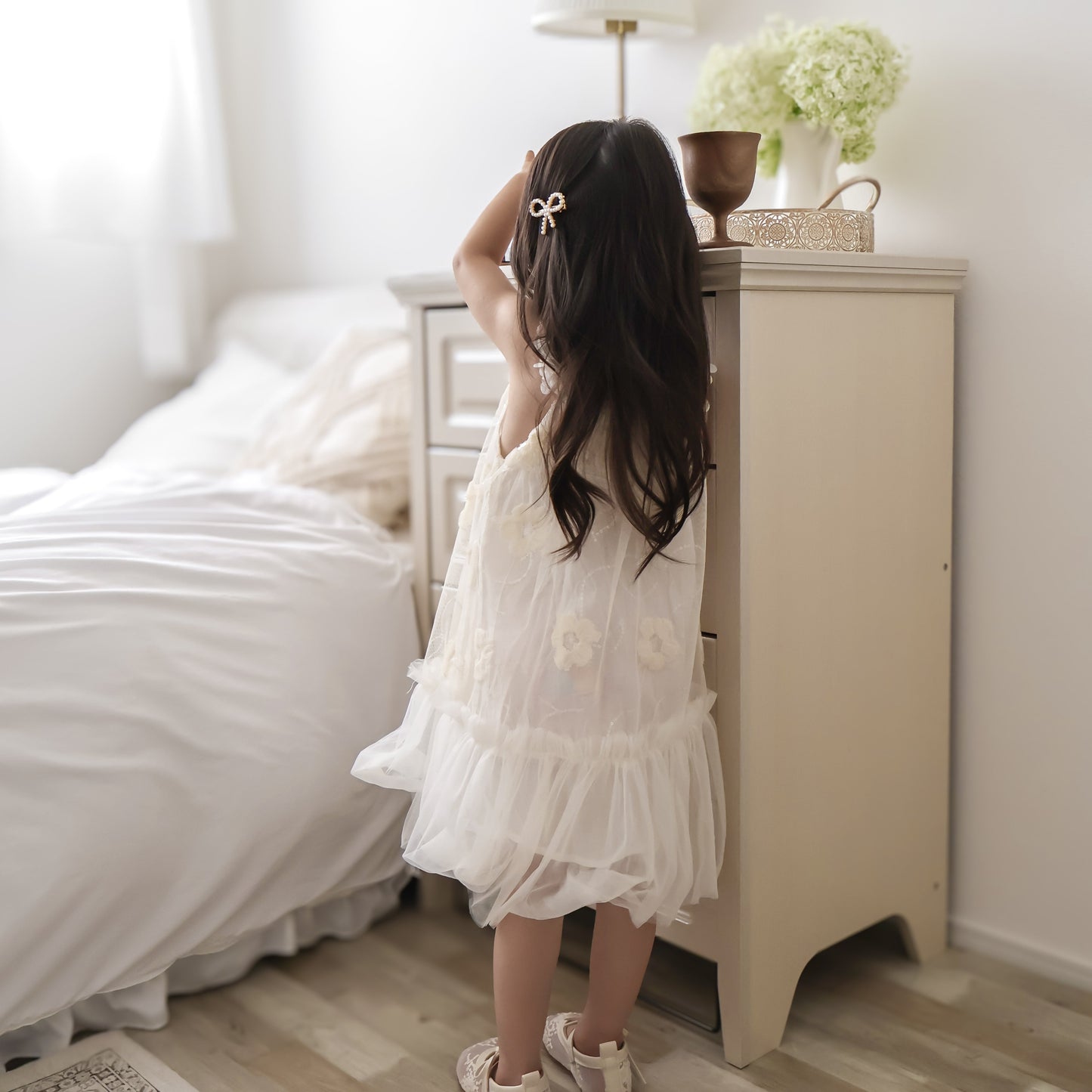 キャミギャザーガールドレス