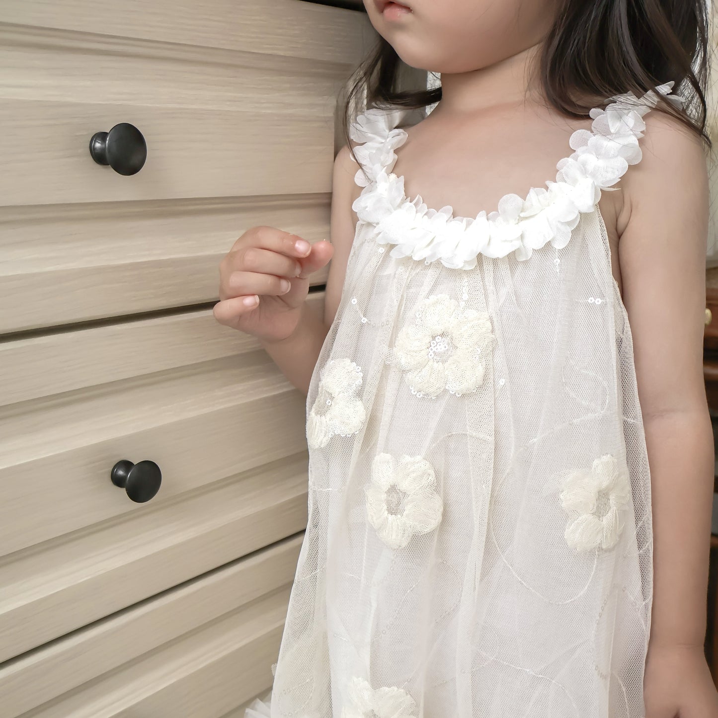 キャミギャザーガールドレス