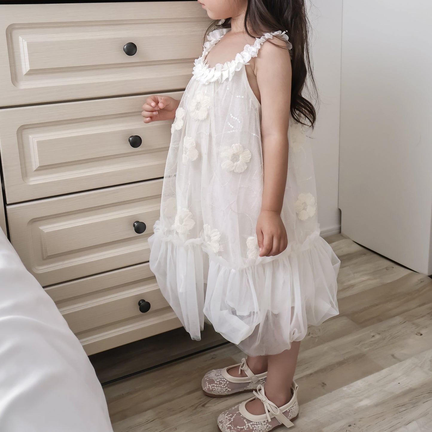 キャミギャザーガールドレス