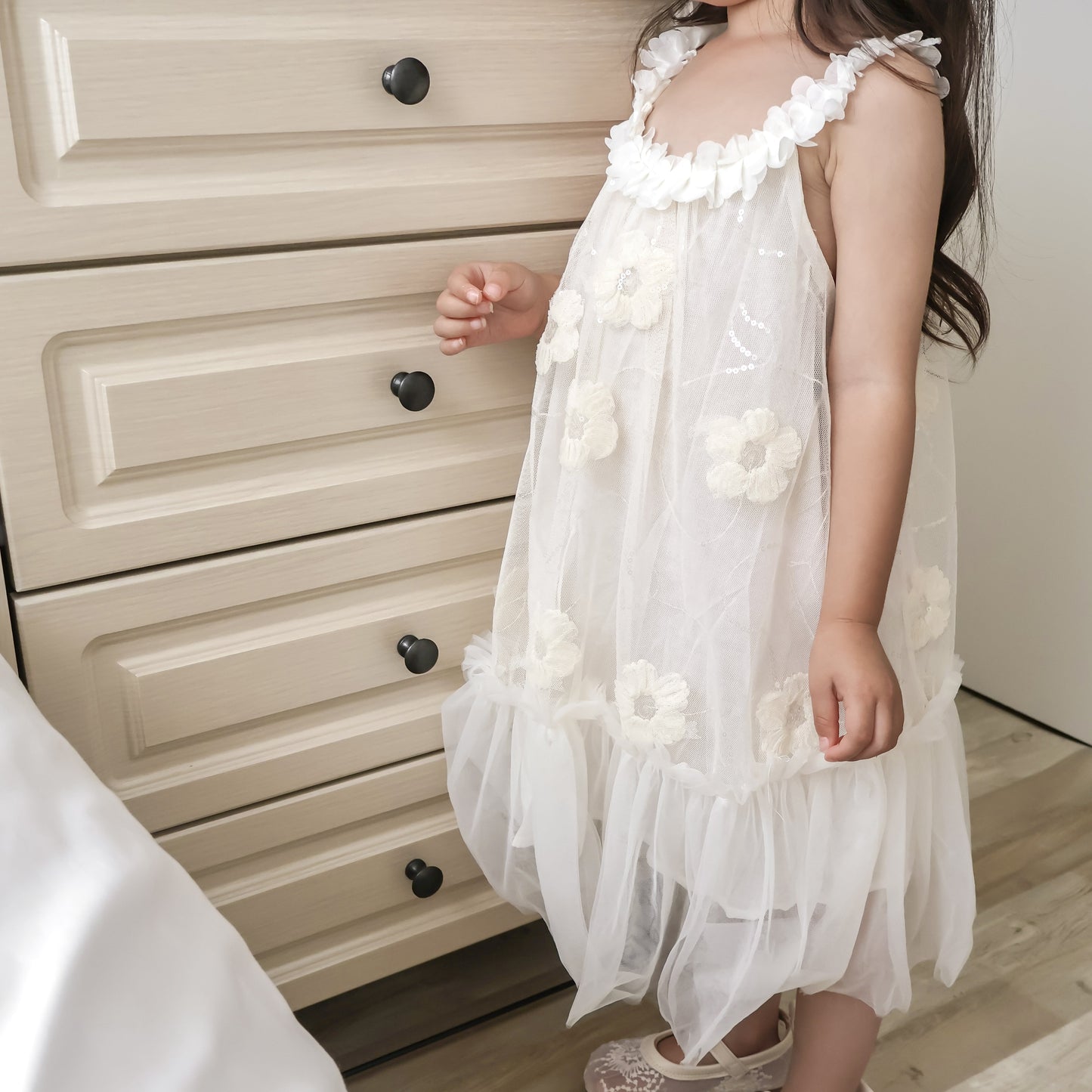 キャミギャザーガールドレス