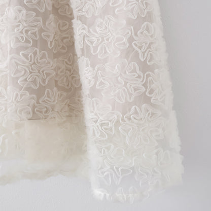 ふわふわフラワーチュールドレス