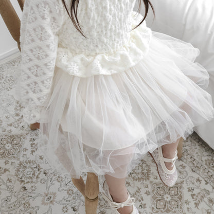 シャーリングダブルフリルドレス