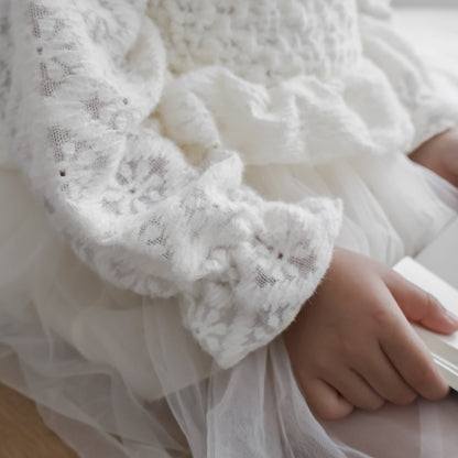 シャーリングダブルフリルドレス