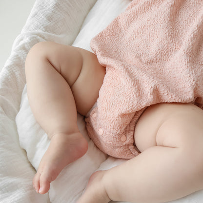 チュールピンクフラワートップロンパース