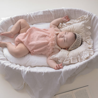 チュールピンクフラワートップロンパース