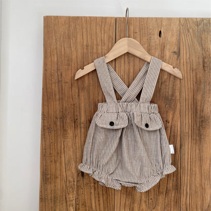 🅽🅴🆆 [2color / 66-90] ベビー裾フリルサスペンダーパンツ