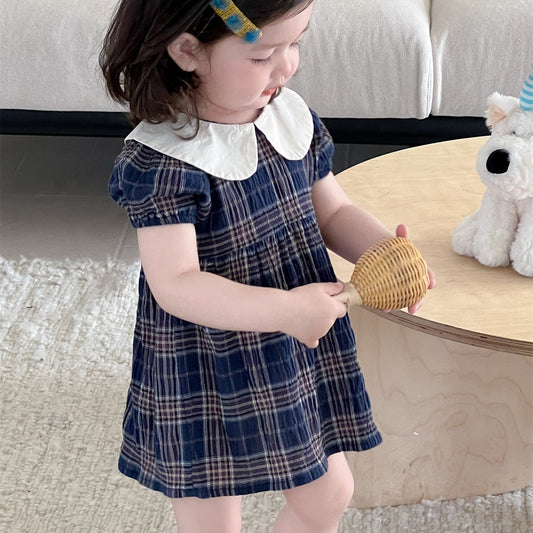 丸襟チェックフォーマルワンピース