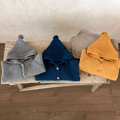 とんがりフードカーディガン(3color)