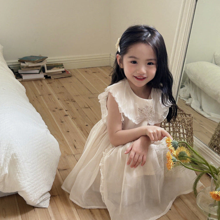 フリルシフォンノースリーブワンピース