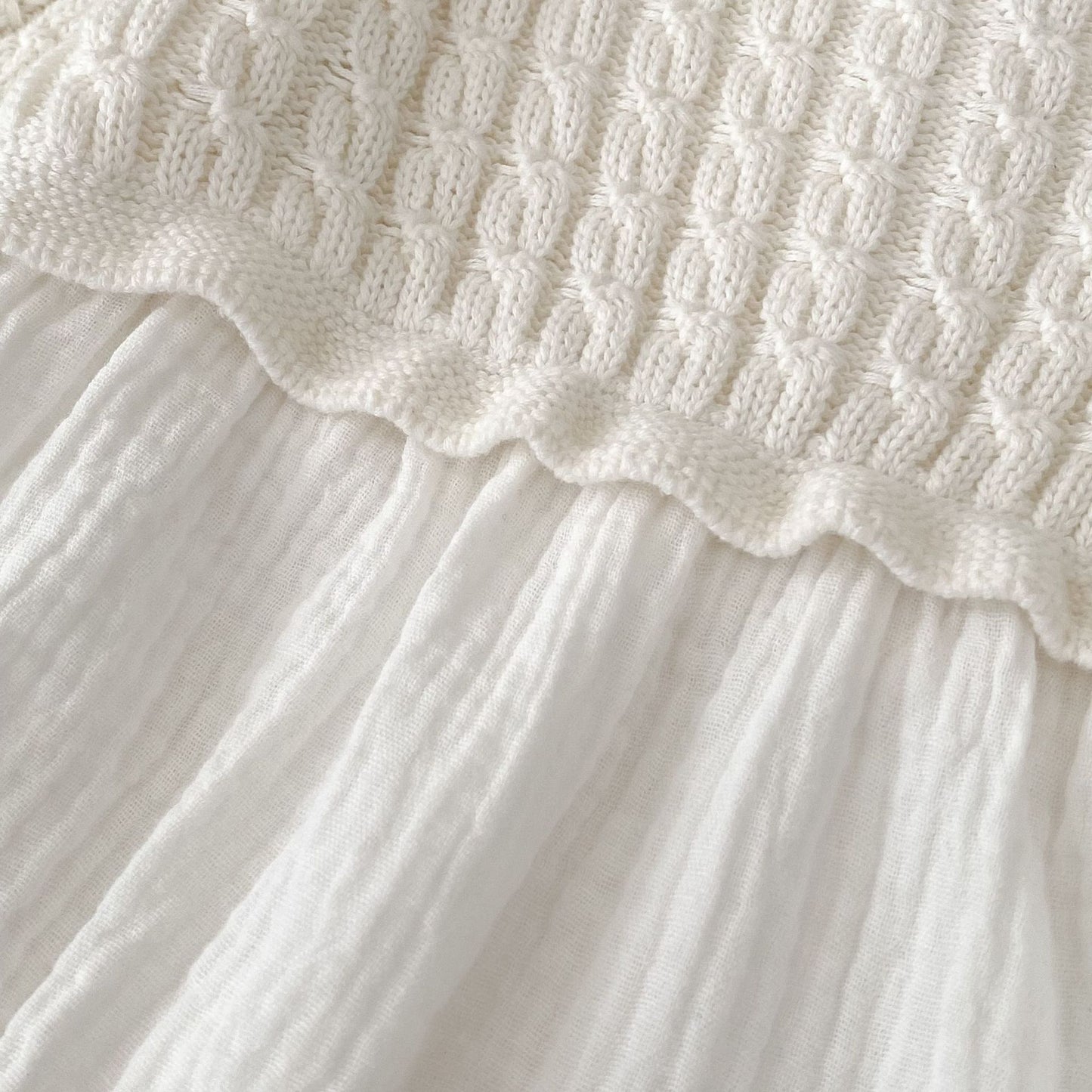 デザインニット切り替えロンパース