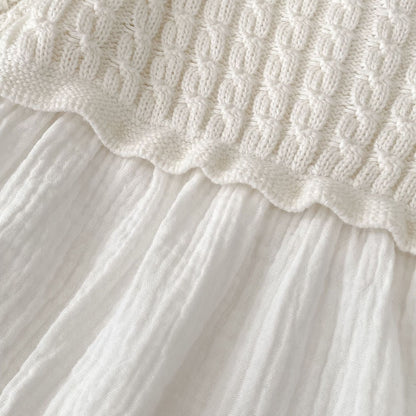 デザインニット切り替えロンパース