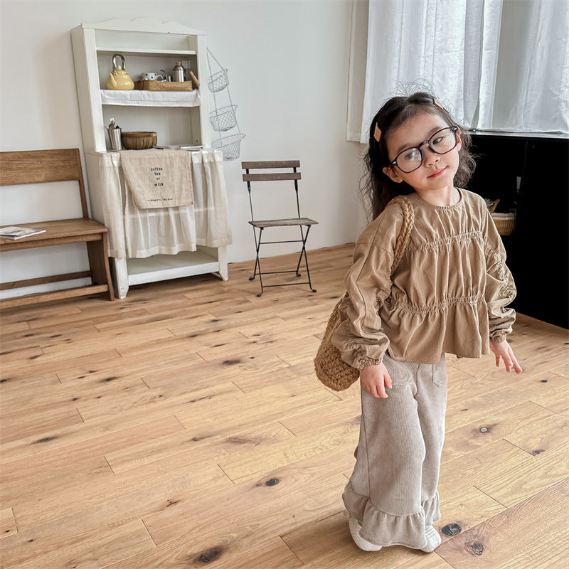 シャーリングガールブラウス(2color)