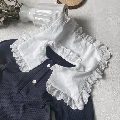 ダブルレースカラーリブロンパース(2color)