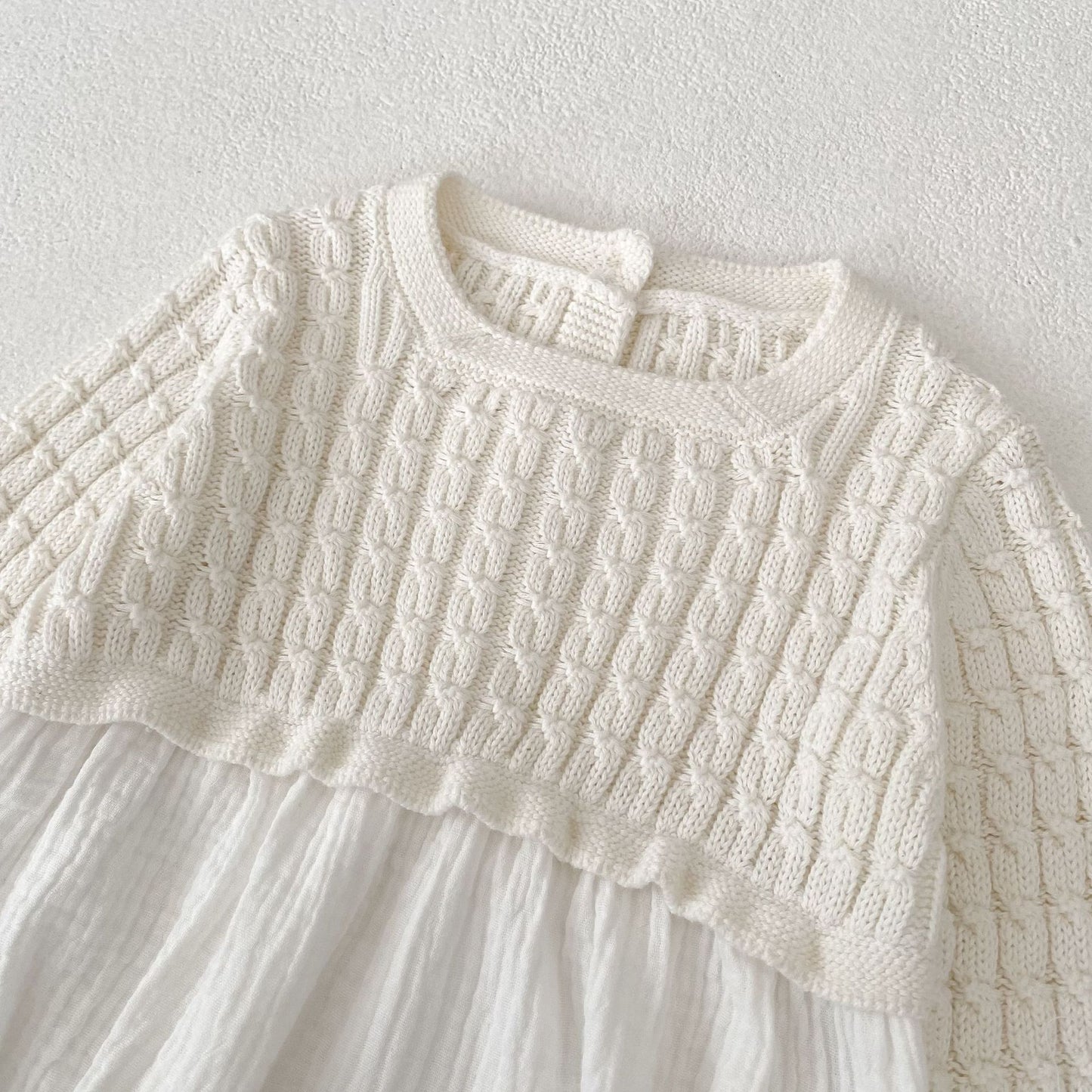 デザインニット切り替えロンパース