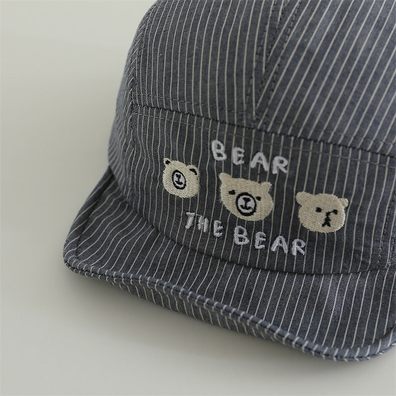 [4color / one size] ゆるべあ刺繍ベビーキャップ