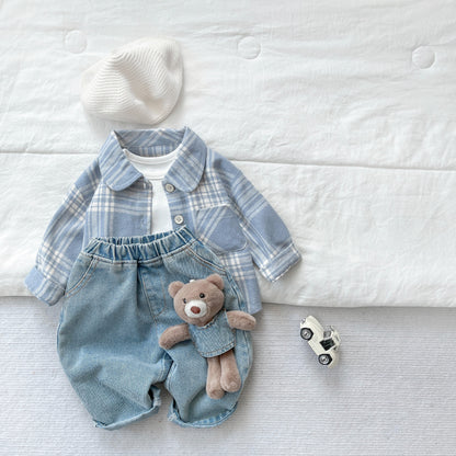 カジュアルコットンチェックシャツ