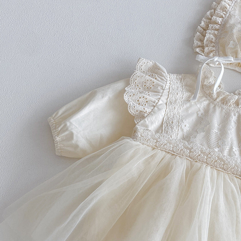 🅽🅴🆆 ヨーロピアンレースチュールロンパースセット