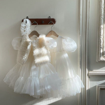 ふんわりチュールホワイトドレス