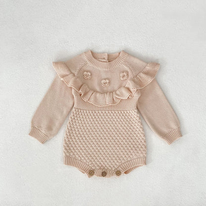 ベビークロッシェフラワーロンパース