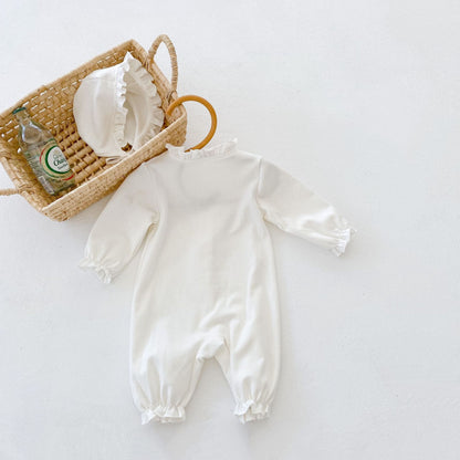 フロントレースホワイトロンパースセット