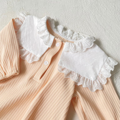 ダブルレースカラーリブロンパース(2color)